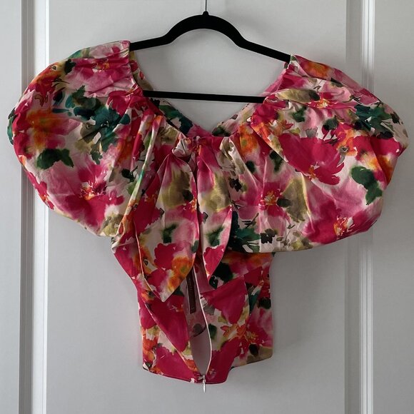 J. Crew Cecily Top in Multi Floral Stretch Cotton Poplin Blend Size 4. - Picture 4 of 9